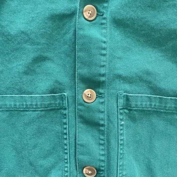 Anthropologie Unpublished Evergreen Utility Jacket | Cotton Chore Coat Size L - Picture 8 of 9
